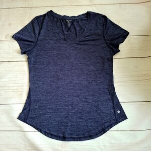 Layer 8 Short Sleeve Athletic Top Dark Blue Size Large